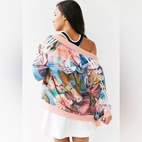 Adidas x Farm Curso d' Agua Track Jacket Bomber Jacket Zip Up Size Medium - Picture 1 of 8